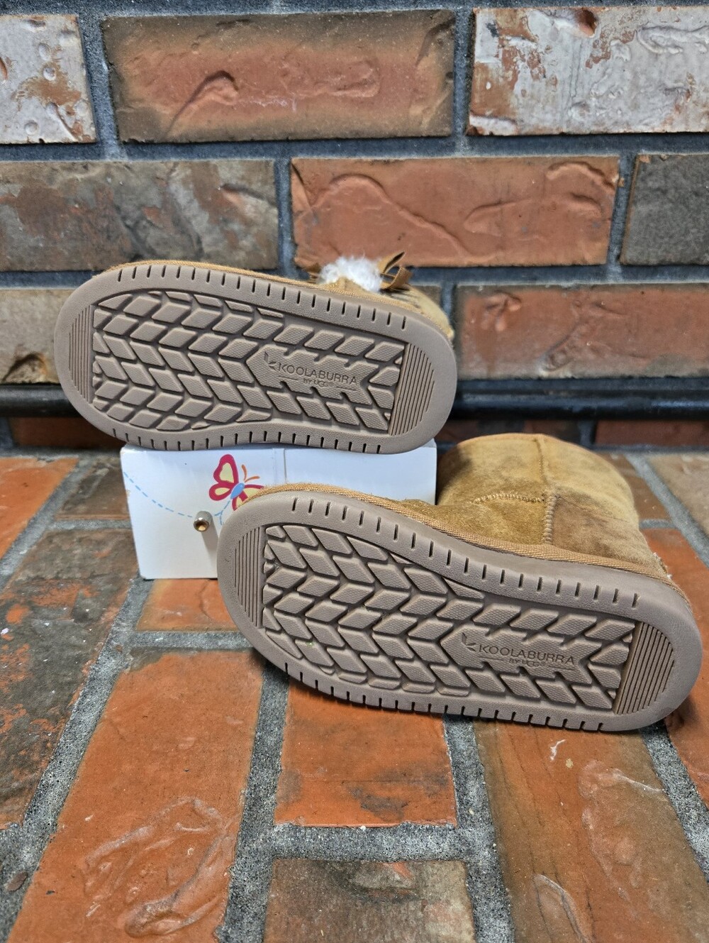 Koolaburra Kids Tan Suede Bow Winter Boots - Picture 5 of 6